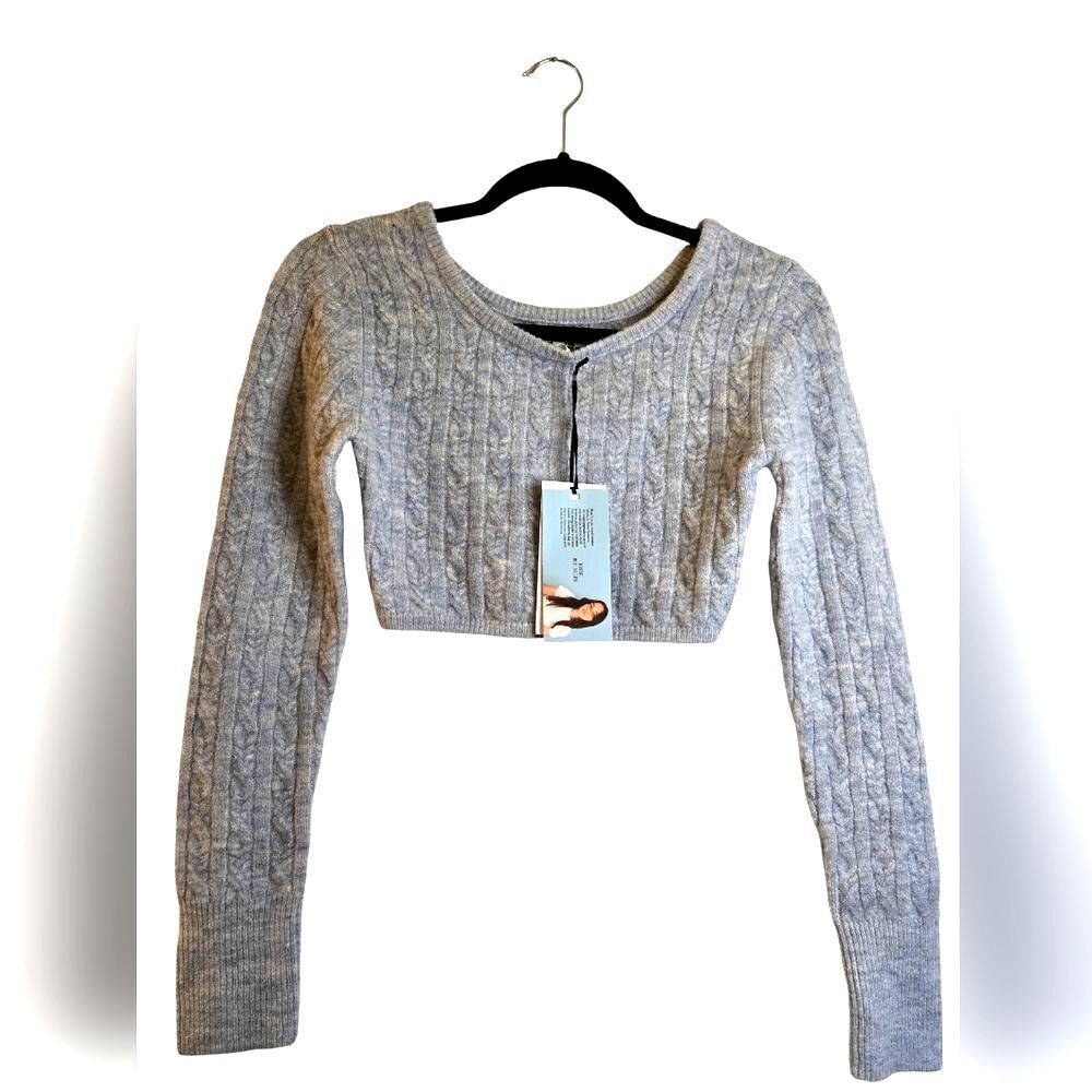 Future Collective by Target Crop Soft Blue Lightweight Sweater NWT XXS